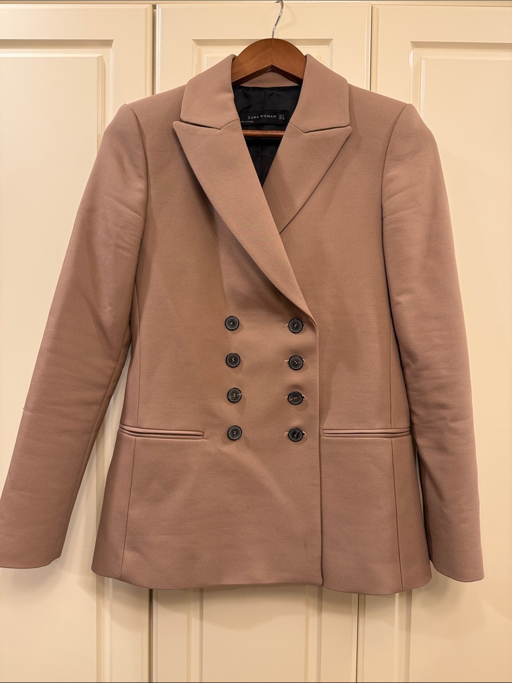 Zara Dusty Rose Double-Breasted Blazer